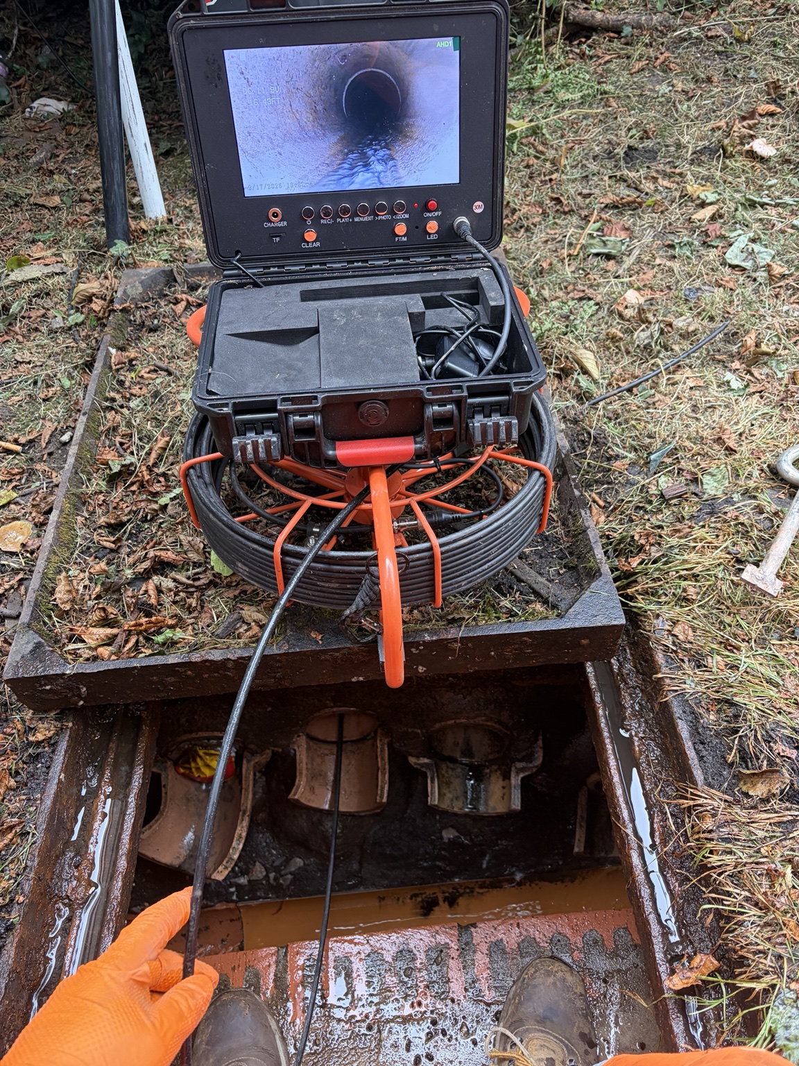 CCTV drain survey following emergency commercial drain clearance